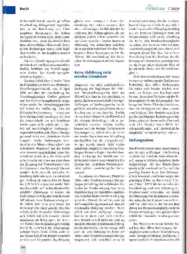 Vorschauseite 2: Pflegesatzrechtliche Nettomethode durch das Bundesverwaltungsgericht bestätigt