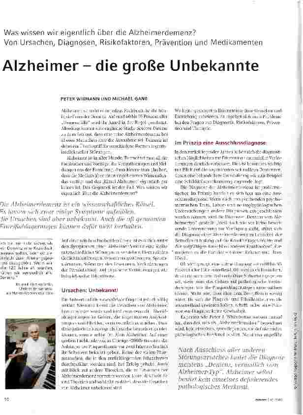 Vorschauseite 1: Alzheimer - die große Unbekannte