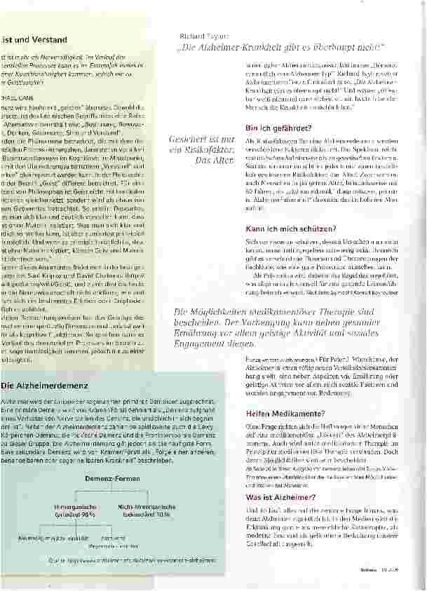 Vorschauseite 2: Alzheimer - die große Unbekannte