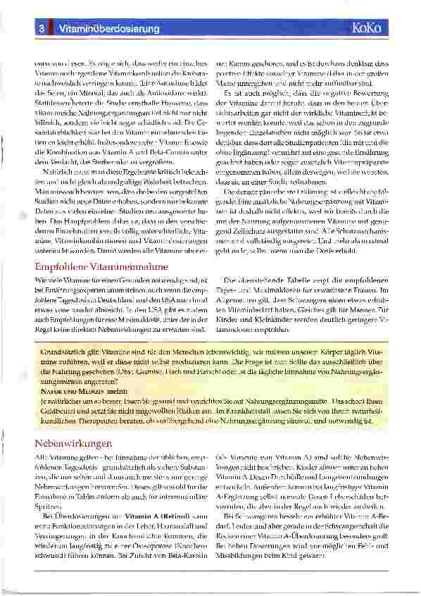 Vorschauseite 3: Vitaminüberdosierung