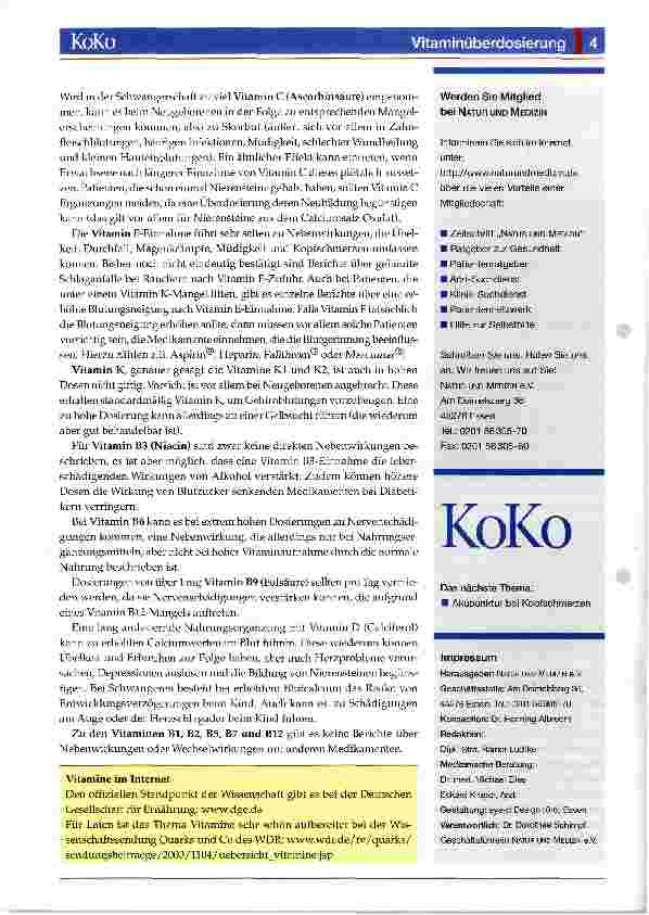Vorschauseite 4: Vitaminüberdosierung
