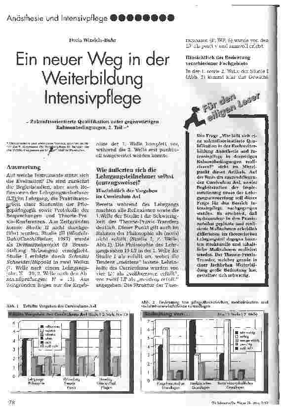 Vorschauseite 1: Ein neuer Weg in der Weiterbildung Intensivpflege
