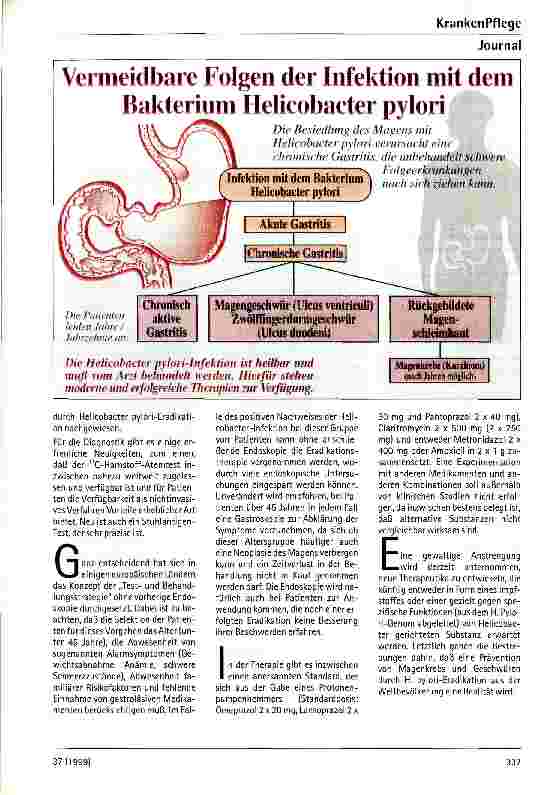 Vorschauseite 2: Helicobacter pylori-Infektion: Aktuelle Einschätzung ihrer Relevanz