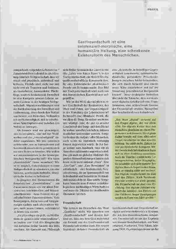 Vorschauseite 2: Gast-Freundschaft als Perspektive für eine sorgende Gesellschaft