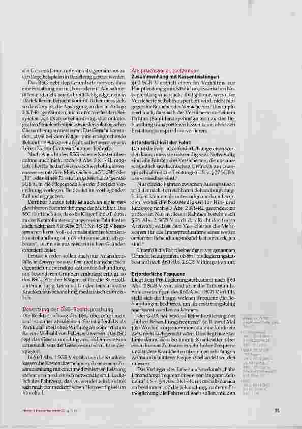 Vorschauseite 2: Die Krankentransportrichtlinie im Spiegel der Rechtsprechung