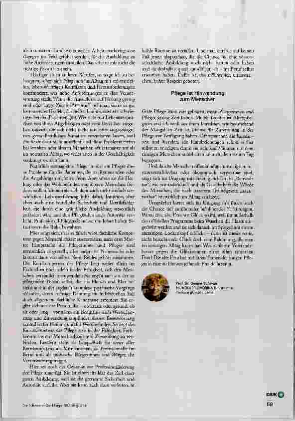 Vorschauseite 4: Die Kompetenz der Pflege