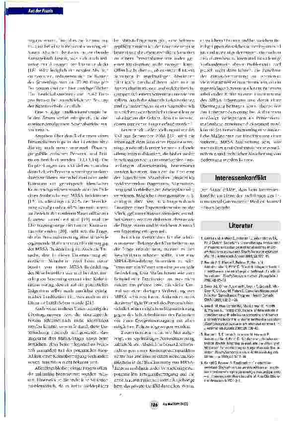 Vorschauseite 4: MRSA-Personalscreeningin einer Chirurgischen Universitätsklinik