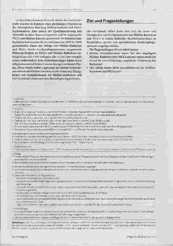 Vorschauseite 3: Arten und Häufigkeiten von Komplikationen bei Midline-Kathetern und PlCCs in einem Südtiroler Bezirkskrankenhaus - eine retrospektive Kohortenstudie