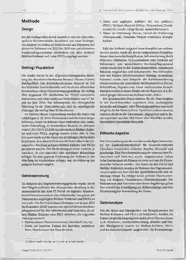 Vorschauseite 4: Arten und Häufigkeiten von Komplikationen bei Midline-Kathetern und PlCCs in einem Südtiroler Bezirkskrankenhaus - eine retrospektive Kohortenstudie