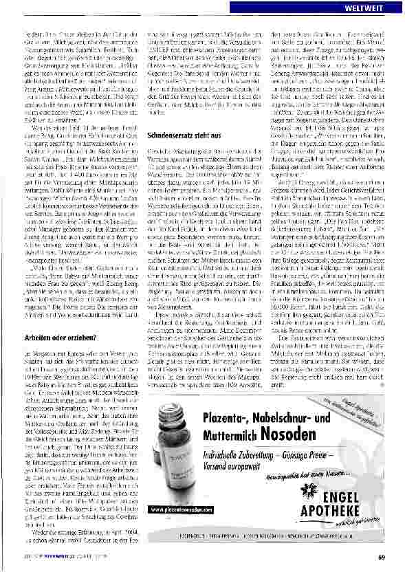 Vorschauseite 2: WELTWEITVerseuchte Milchersatznahrung:China in Aufruhr