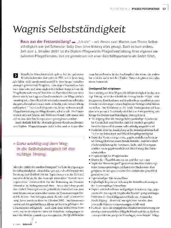Vorschauseite 1: Wagnis Selbstständigkeit