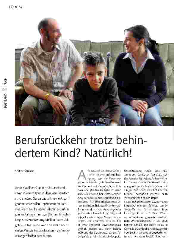 Vorschauseite 1: Berufsrückkehr trotz behindertem Kind? Natürlich!