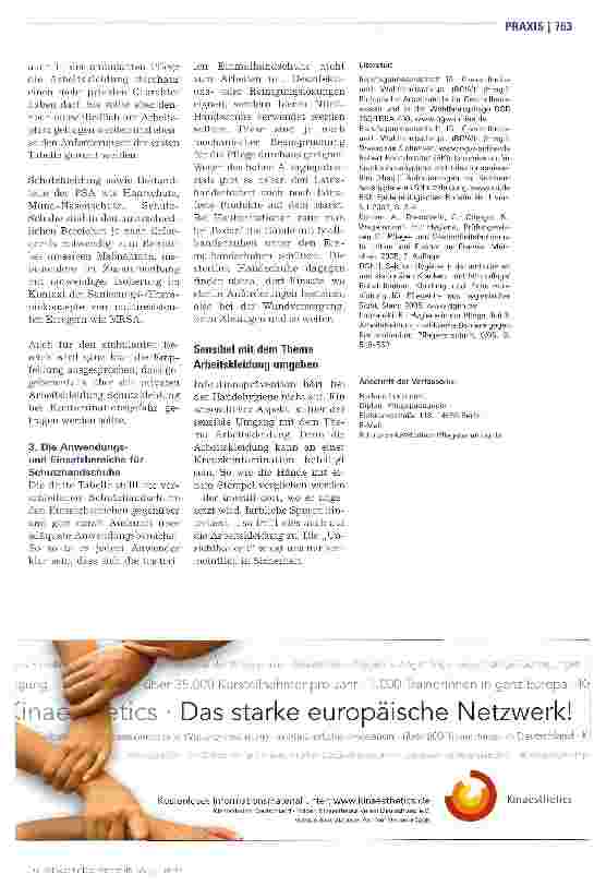 Vorschauseite 4: Infektionsprävention durch Arbeitskleidung