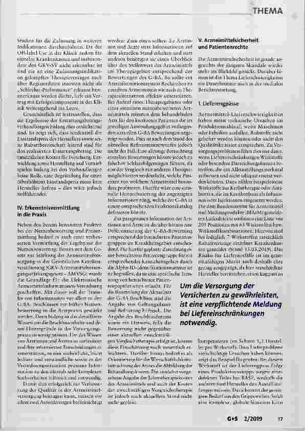 Vorschauseite 5: Anpassungsbedarf in der Arzneimittelversorgung