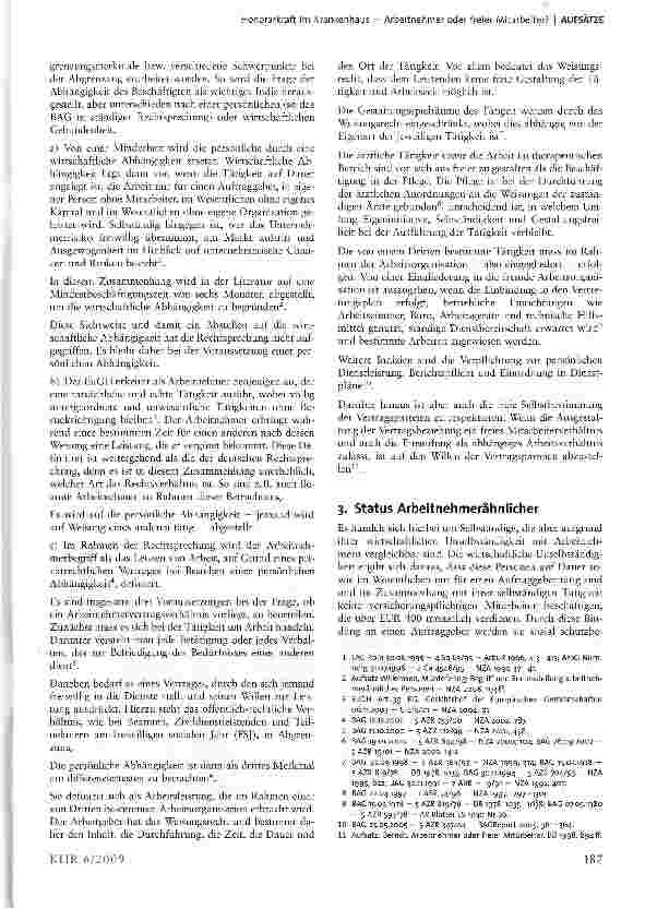 Vorschauseite 2: Honorarkraft im Krankenhaus freier Mitarbeiter?