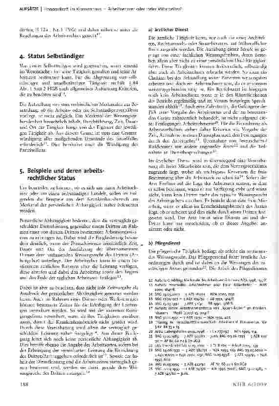Vorschauseite 3: Honorarkraft im Krankenhaus freier Mitarbeiter?
