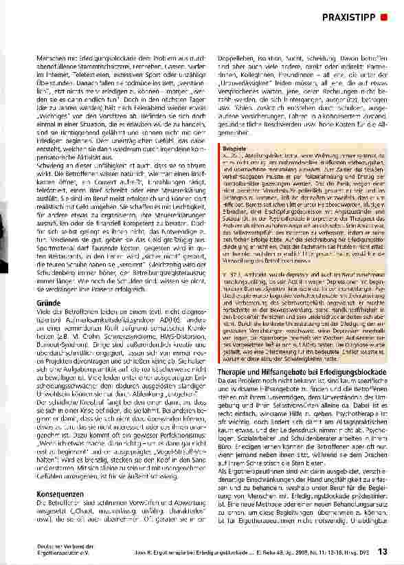 Vorschauseite 2: Ergotherapie bei Erledigungsblockade/ AD(H)S im Erwachsenenalter