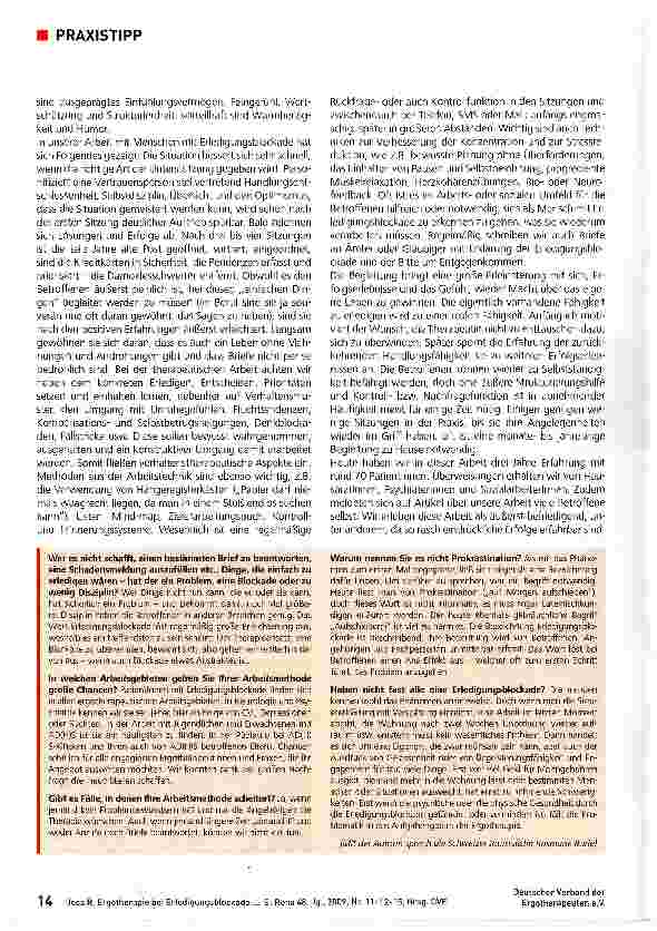 Vorschauseite 3: Ergotherapie bei Erledigungsblockade/ AD(H)S im Erwachsenenalter
