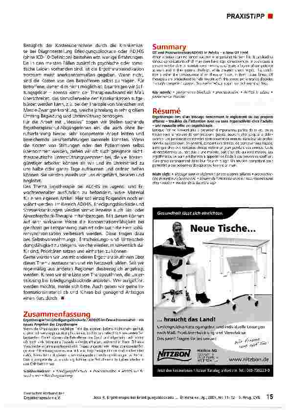Vorschauseite 4: Ergotherapie bei Erledigungsblockade/ AD(H)S im Erwachsenenalter