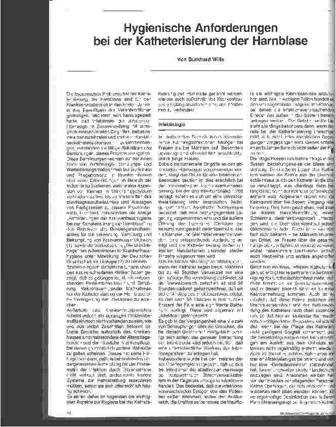 Vorschauseite 1: Hygienische Anforderungen bei der Katheterisierung der Harnblase