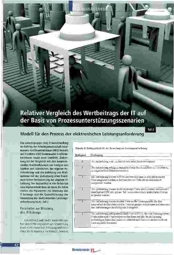 Vorschauseite 1: Relativer Vergleich des Wertbeitrags der IT auf der Basis von Prozessunterstützungsszenarien