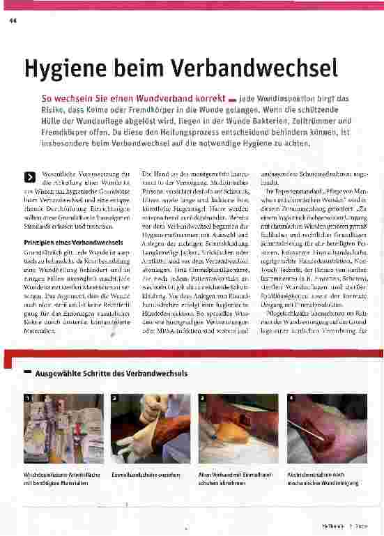 Vorschauseite 1: Hygiene beim Verbandwechsel