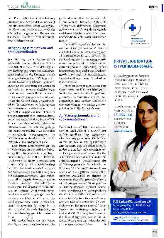Vorschauseite 2: Patientenaufklärung im Spiegel der Rechtsprechung des Jahres 20081