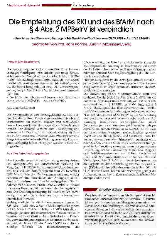 Vorschauseite 1: Die Empfehlung des RKI und des BfArM nach § 4 Abs. 2 MPBetrV ist verbindlich