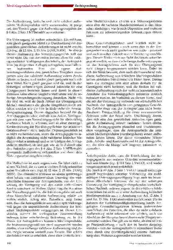 Vorschauseite 3: Die Empfehlung des RKI und des BfArM nach § 4 Abs. 2 MPBetrV ist verbindlich