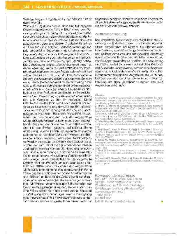 Vorschauseite 6: Erlöszuweisung an die Intensivmedizin unter Berücksichtigung der Deckungsbeitrags und innerbetrieblichen Leistungsverrechnung