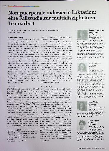 Vorschauseite 1: Nicht-puerperale induzierte Laktation: eine Fallstudie zur multidisziplinären Teamarbeit