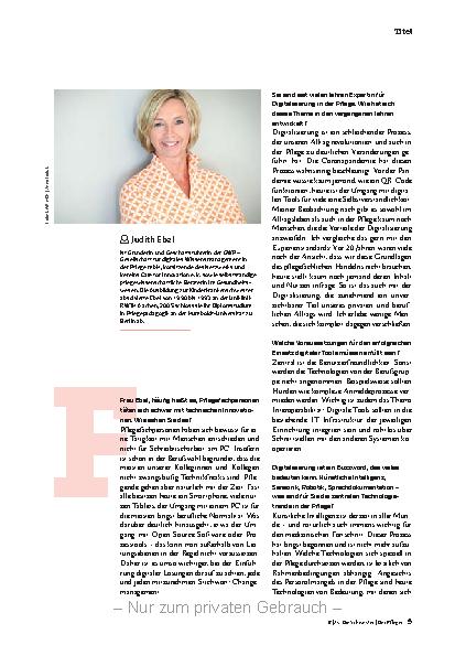 Vorschauseite 2: Wir müssen digitale Innovationen in die Pflege bringen.
