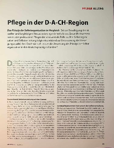 Vorschauseite 1: Pflege in der D-A-CH-Region