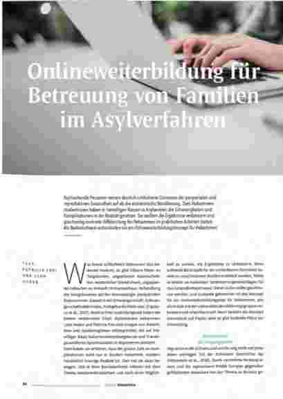Vorschauseite 1: Online-Weiterbildung für Betreuung von Familien im Asylverfahren