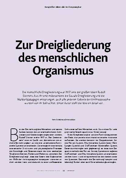 Vorschauseite 2: Zur Dreigliederung des menschlichen Organismus