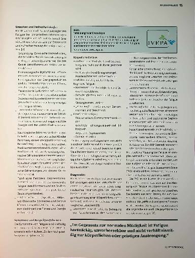 Vorschauseite 2: Fatigue bei chronischem Erkrankungen Ein unterschätztes Leiden?