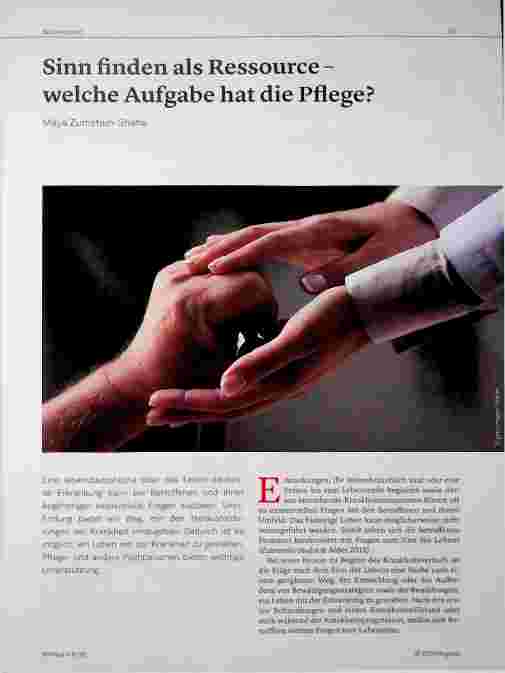 Vorschauseite 1: Sinn finden als Ressource - welche Aufgabe hat die Pflege?