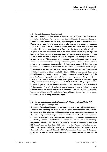 Vorschauseite 5: Das computerbezogene Selbstkonzept als Indikator berufsspezifischer computerund informationsbezogener Einstellungen und Kompetenzen angehender Grundschullehrkräfte