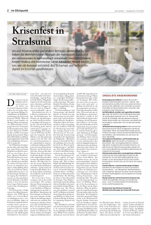 Vorschauseite 1: Krisenfest in Stralsund
