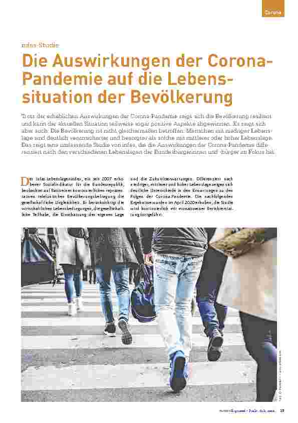 Vorschauseite 1: Die Auswirkungen der Corona-Pandemie auf die Lebenssituation der Bevölkerung