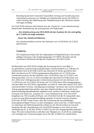 Vorschauseite 4: II. Allgemeines Arbeitsrecht Befristung eines zur Förderung der Teilhabe am Arbeitsmarkt bezuschussten Arbeitsverhältnisses