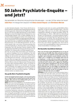 Vorschauseite 1: 50 Jahre Psychiatrie-Enquête – und jetzt?