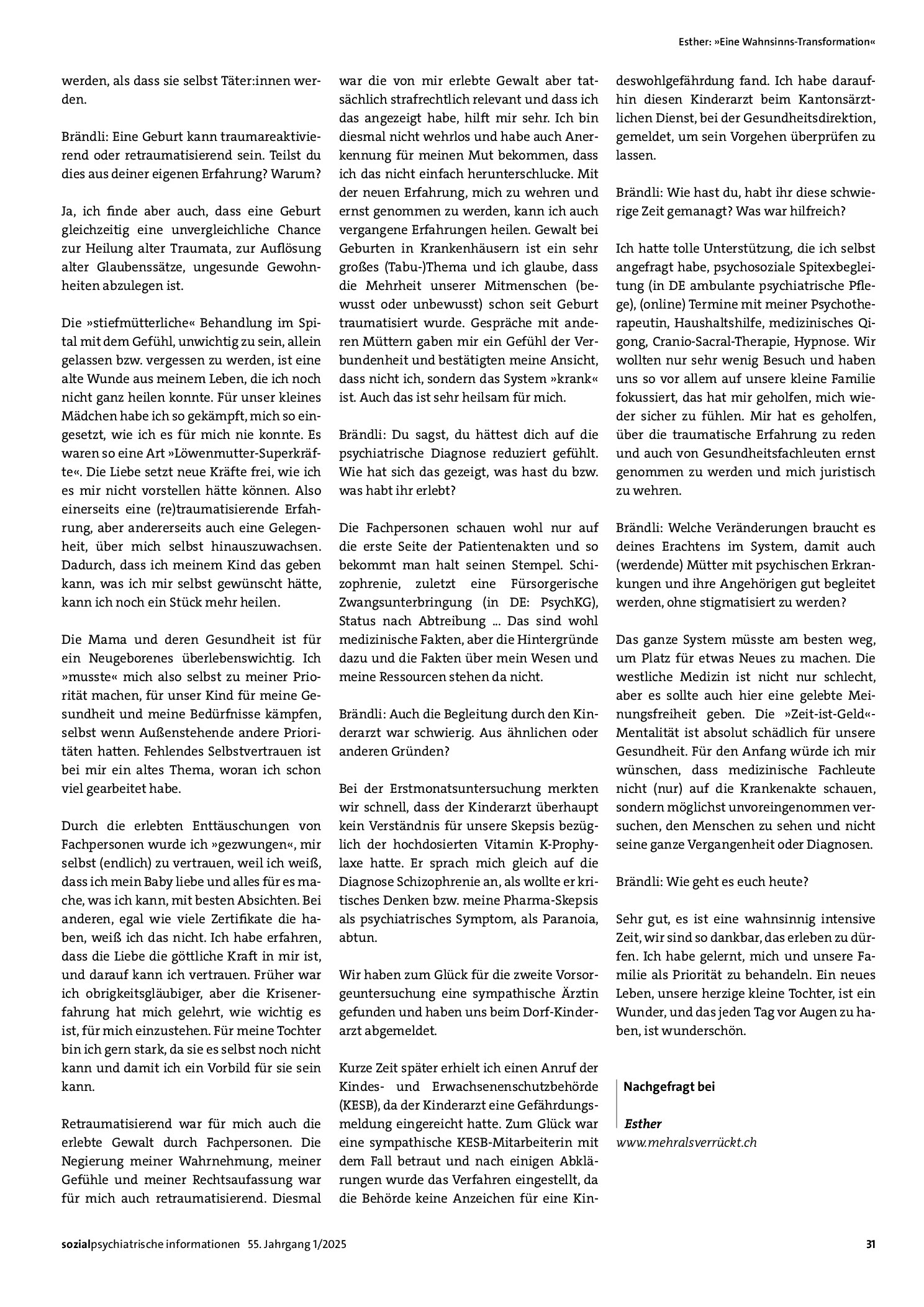 Vorschauseite 2: „Eine Wahnsinns-Transformation“ Wie ich die Geburt meiner Tochter im Krankenhaus erlebte, wie sie mich verändert und mich über mich hinauswachsen lässt