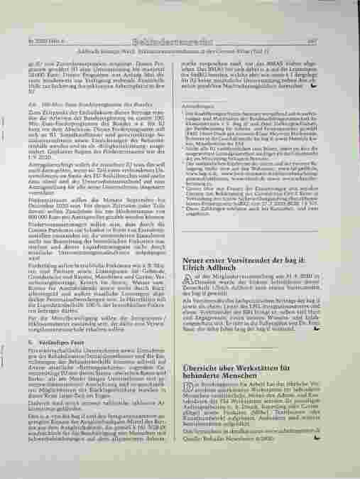 Vorschauseite 6: Inklusionsunternehmen in der Corona-Krise