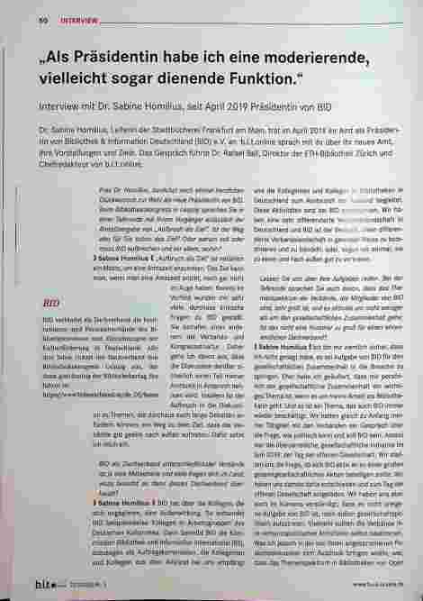 Vorschauseite 1: „Als Präsidentin habe ich eine moderierende, vielleicht sogar dienende Funktion.“