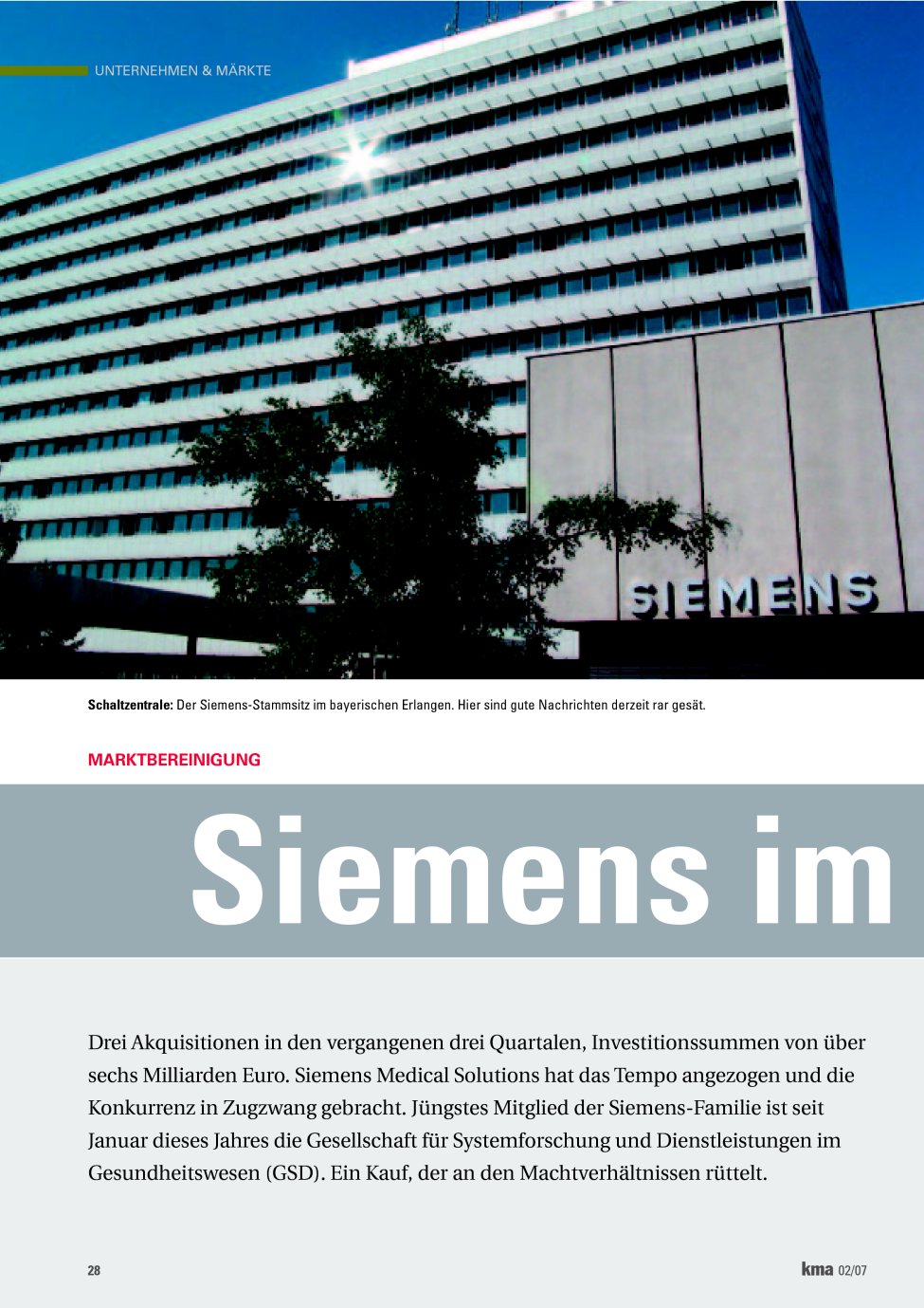 Vorschauseite 1: Siemens im Kaufrausch