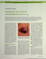 Vorschauseite 1: Versäumen Sie nicht die Hautkrebsfrüherkennung.