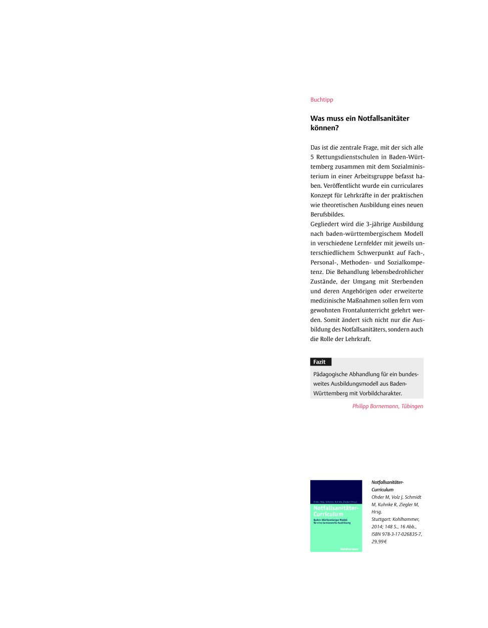 Vorschauseite 1: Buchtipp? Was muss ein Notfallsanitäter können?