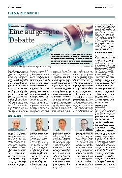Vorschauseite 1: Impfpflicht bei Pflegekräften? Eine aufgeregte Debatte