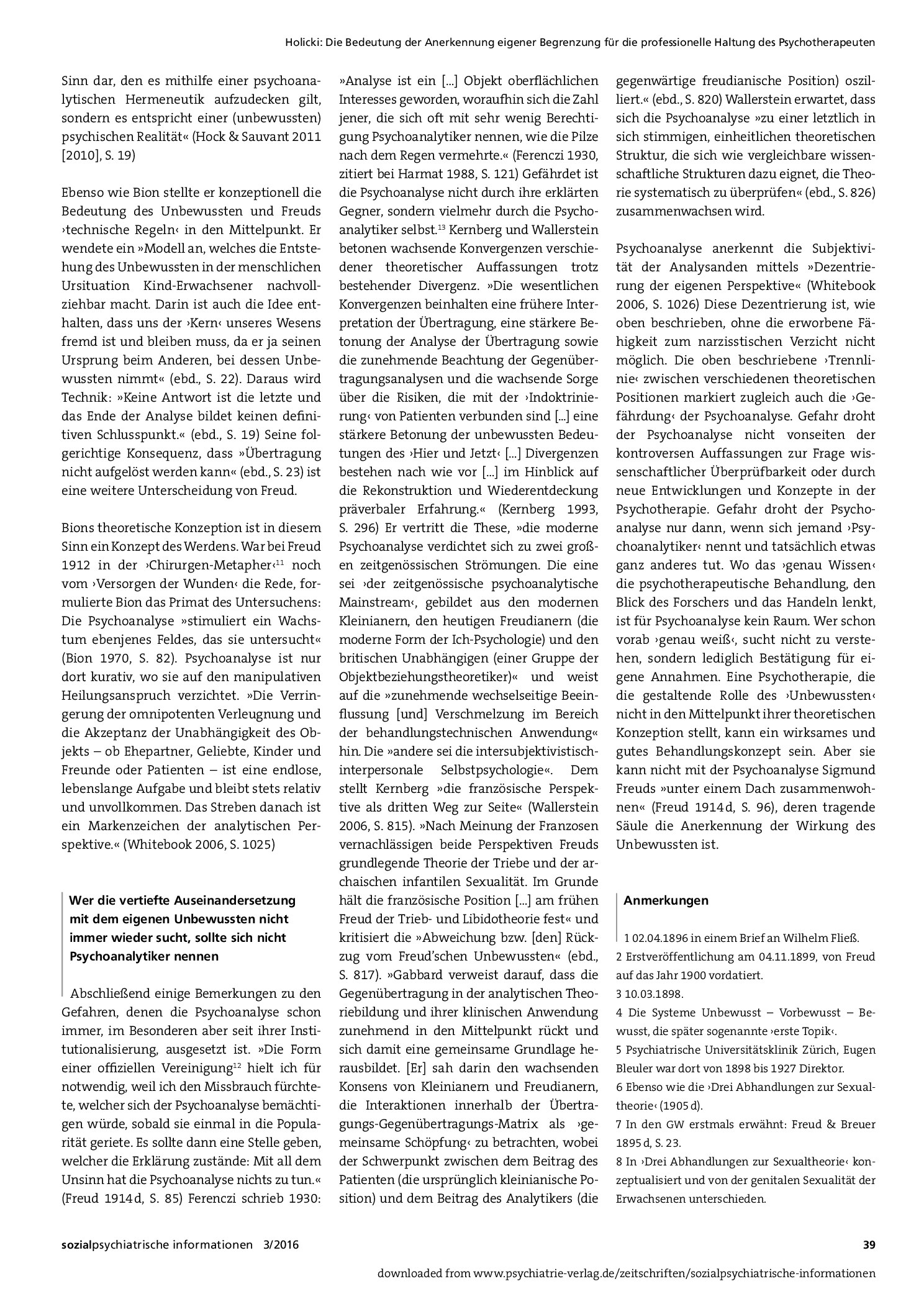Vorschauseite 4: Die Bedeutung der Anerkennung eigener Begrenzung für die professionelle Haltung des Psychotherapeuten